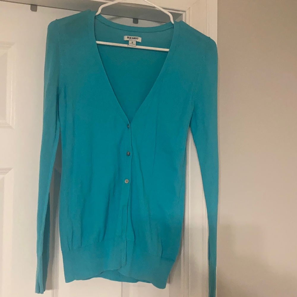 Women’s Old Navy Beautiful Aqua Cardigan Button Down Sweater  XS
